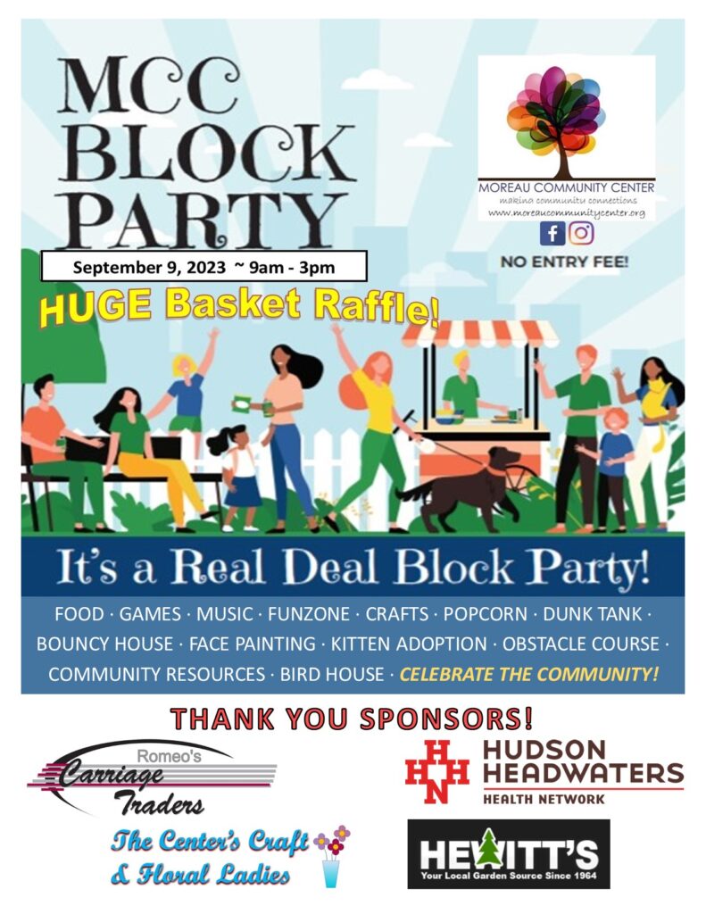 11th Annual Block Party & Basket Raffle • Moreau Community Center